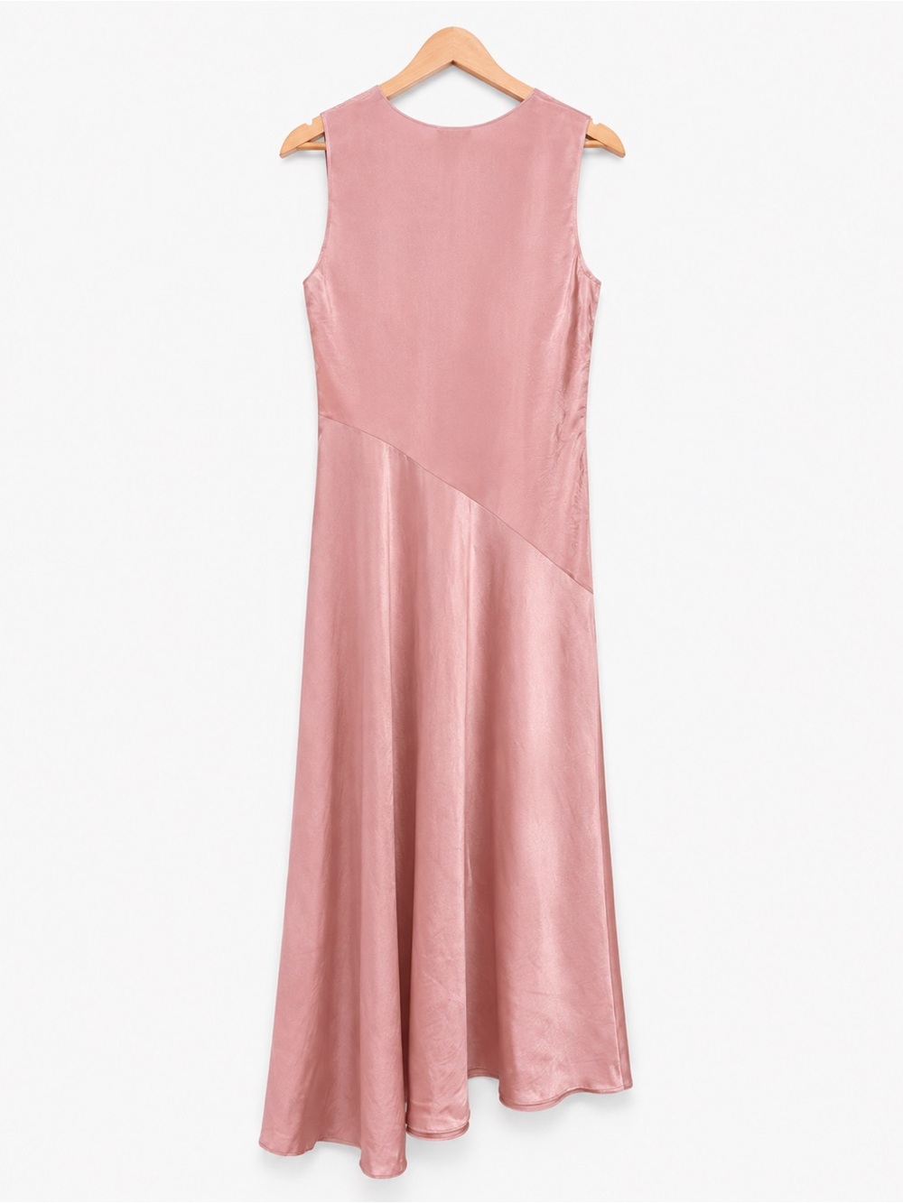 Theory Pink V-Neck Asymmetrical Drop Waist Maxi Dress - Picture 7 of 8